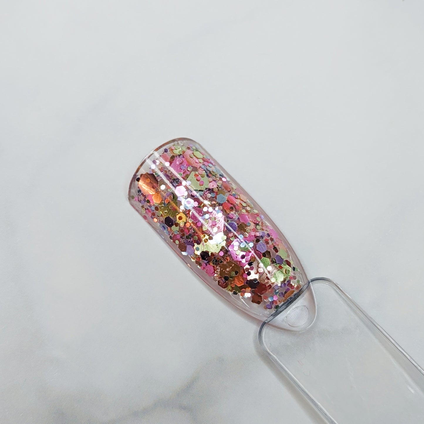Strawberry Lime Glitterlustnails UV LED pink green satin metallic holo iridescent glitter gel nail polish swatch
