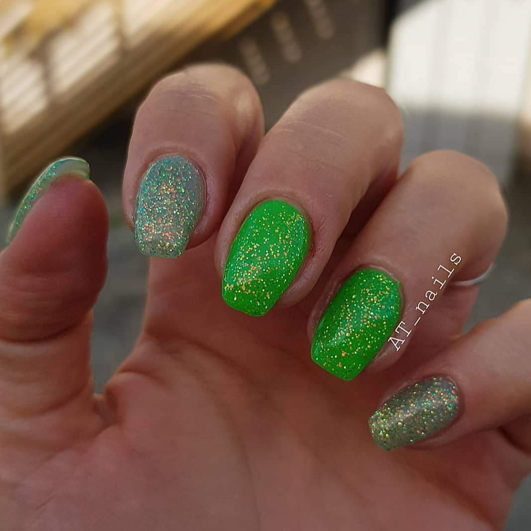 Glitterlust UV LED glitter gel mojito green