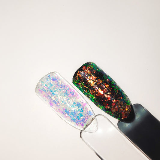 Opal glitterlust uv led glitter gel swatch