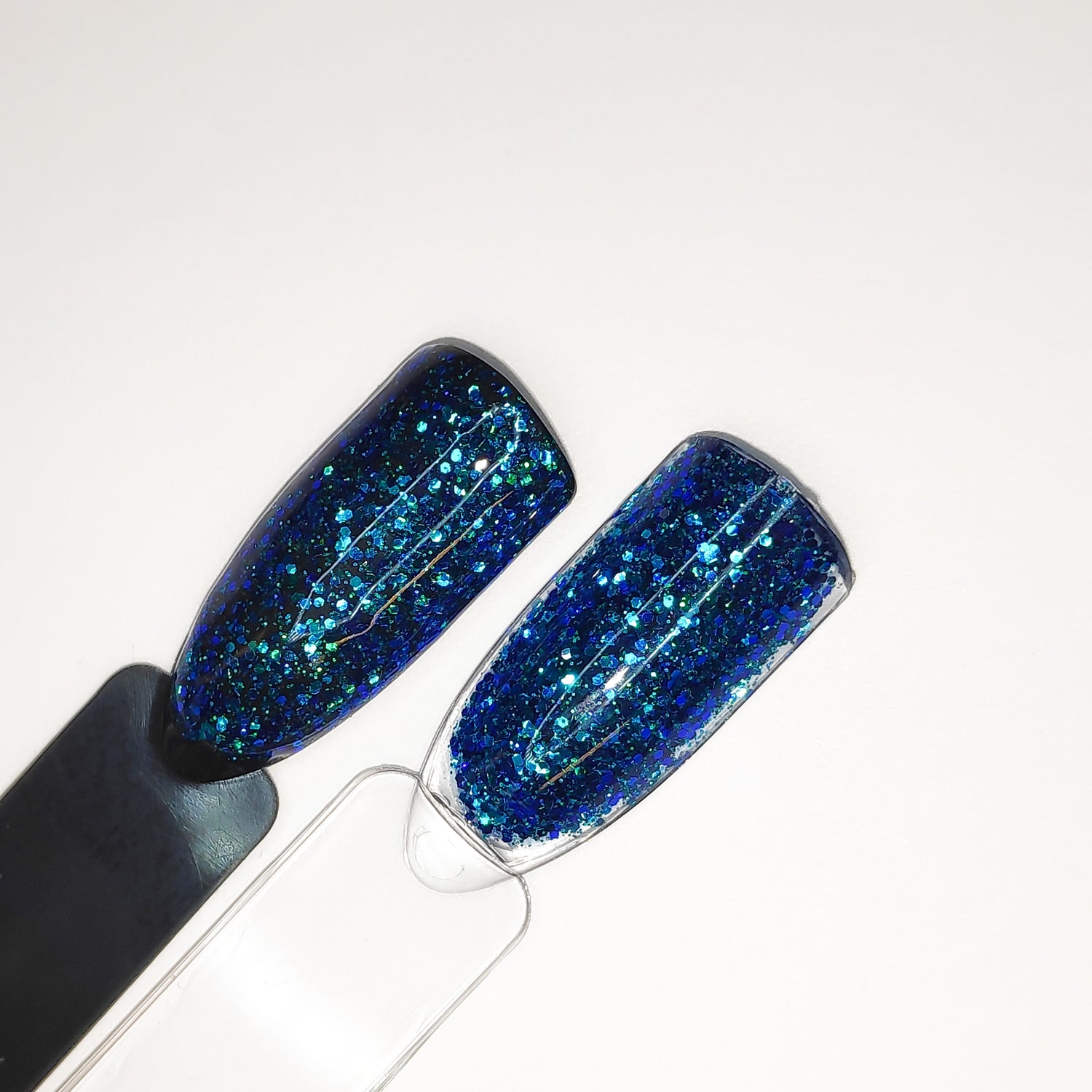 Sapphire glitterlust uv led glitter gel swatch
